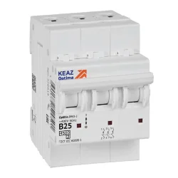 Выключатель автоматический модульный 3п B 25А 10кА OptiDin BM63-3B25-4.5-УХЛ3 КЭАЗ 329521