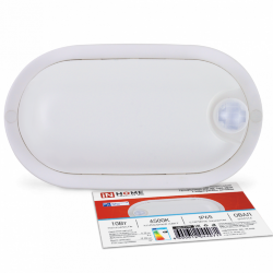 Светильник светодиодный герметичный СПП ИД-1065-ОВАЛ 10Вт 6500К 900Лм с инфракрасным датчиком IP65 160х88мм IN HOME