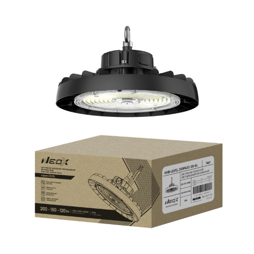 Светильник складской светодиодный UHB-LEVEL 200PA3C-SB-BL 100-277В 200/150/120Вт 175Лм/Вт 3CCT 5лет IP66 NEOX - Фото