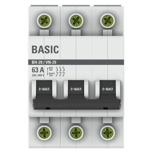 Выключатель нагрузки 3п 63А ВН-29 Basic EKF SL29-3-63-bas - фото 2