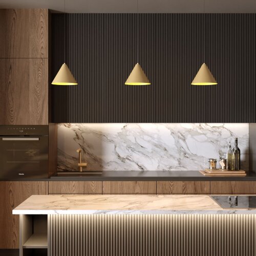 Светильник подвесной светодиодный Conus 16W 3000K золотой - Фото 4