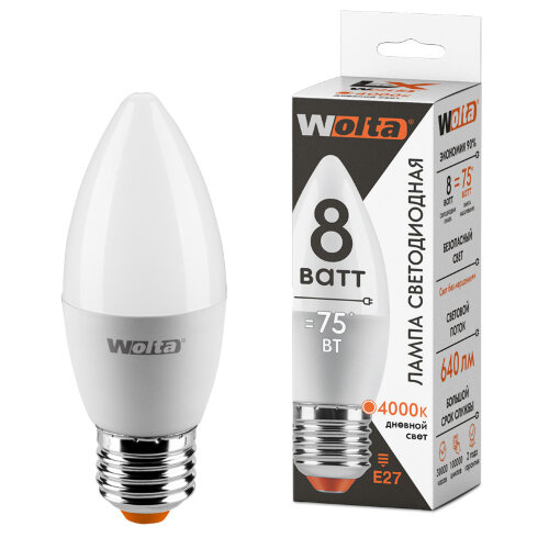 Светодиодная лампа WOLTA LX 30SC8E27 8Вт 4000K Е27 - фото 1.