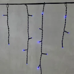 Гирлянда Бахрома 4,9 x 0,5 м Синяя 220В, 240 LED, Провод Черный ПВХ, IP54