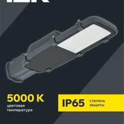 Светильник светодиодный ДКУ 1002-50Д 5000К IP65 уличный консольный сер. IEK LDKU0-1002-050-5000-K03