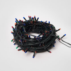 UDL-S1500-300-DGA MULTI IP20 MINI Гирлянда с контроллером, 15м, 300 миниламп накаливания, Разноцветный свет, Провод зеленый.