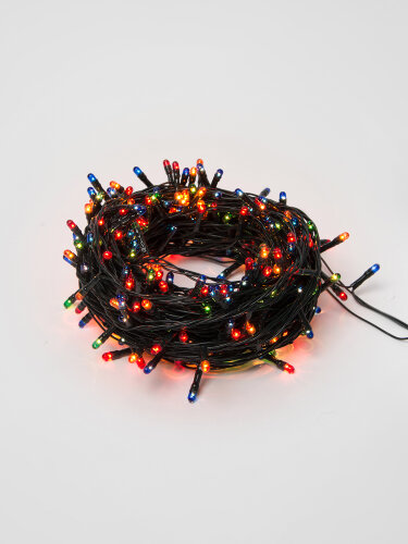 UDL-S1500-300-DGA MULTI IP20 MINI Гирлянда с контроллером, 15м, 300 миниламп накаливания, Разноцветный свет, Провод зеленый. - фото 3