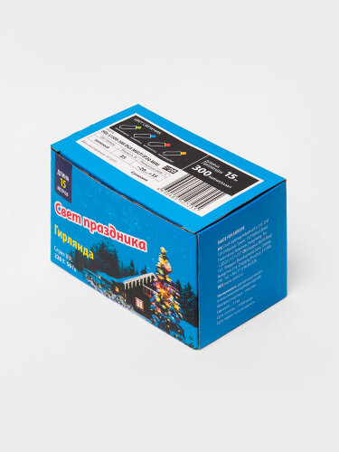 UDL-S1500-300-DGA MULTI IP20 MINI Гирлянда с контроллером, 15м, 300 миниламп накаливания, Разноцветный свет, Провод зеленый. - фото 11