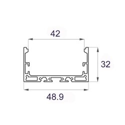 Профиль накладной алюминиевый LC-LP-3250-2 Anod