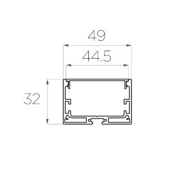 Профиль накладной алюминиевый LC-LP-3250-2 Anod