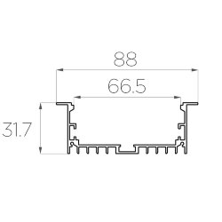 Профиль врезной алюминиевый LC-LPV-3288M-2 Anod