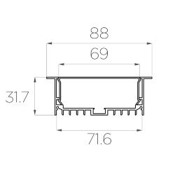 Профиль врезной алюминиевый LC-LPV-3288M-2 Anod