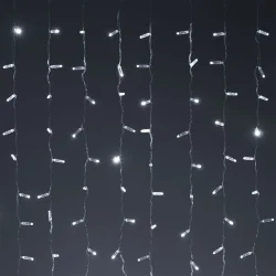 Гирлянда Занавес с Колпачком 2 x 3 м Белый 220В, 600 LED, Провод Прозрачный ПВХ, IP65