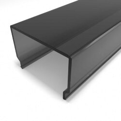 Рассеиватель поликарбонатный для профиля прямоугольный LC-LRM-BL1728-6 чёрный