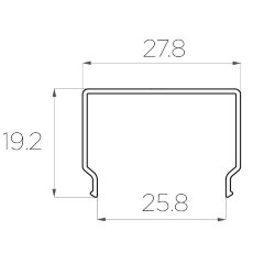 Рассеиватель поликарбонатный для профиля прямоугольный LC-LRM-BL1728-6 чёрный