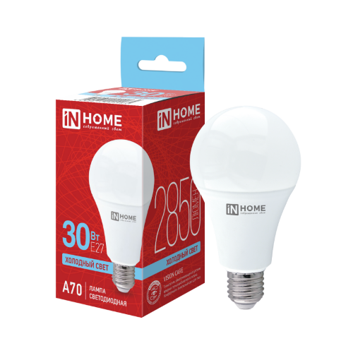 Лампа светодиодная LED-A70-VC 30Вт 230В Е27 6500К 2850Лм IN HOME - Фото