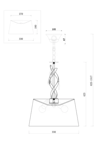 Подвесной светильник Freya FR2001PL-03G (Матовое Золото) - фото 2