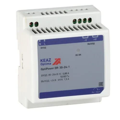 Блок питания OptiPower DR-30-24-1 КЭАЗ 284544 - фото