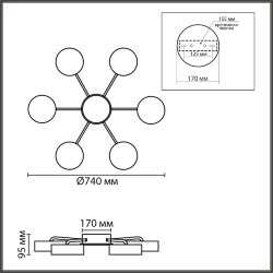 Люстра потолочная «LUMION» 8236/7CL, серия: DIDANA (крепление на планке) - -