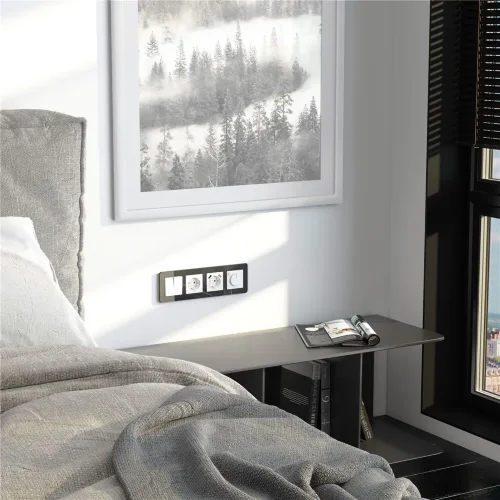 Рамка из стекла на 4 поста Elite черный W0042448 - фото 3