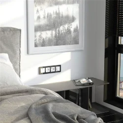 Рамка из стекла на 4 поста Elite черный W0042448