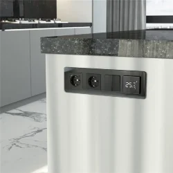 Рамка из стекла на 4 поста Elite черный W0042448