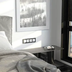 Рамка из стекла на 4 поста Elite черный W0042448