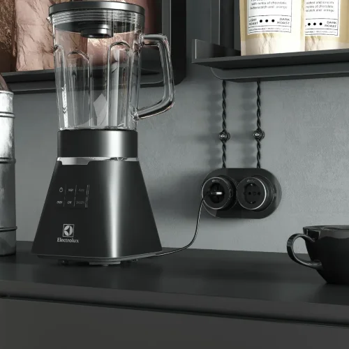 Розетка с заземлением Vintage черный матовый/хром W5871051 - фото 2