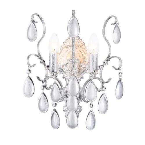 Серия Chabrol заслуживает особого внимания благодаря интересному цветовому сочетанию отделки арматуры, каплевидным кристаллам из стекла. Благодаря необычному дизайну светильники станут настоящим украшением любого интерьера! (Серебро) - фото