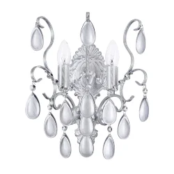 Серия Chabrol заслуживает особого внимания благодаря интересному цветовому сочетанию отделки арматуры, каплевидным кристаллам из стекла. Благодаря необычному дизайну светильники станут настоящим украшением любого интерьера! (Серебро)