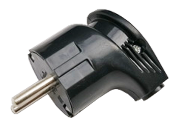 Вилка угловая с заземлением 16А черная 4210 IN HOME - Фото 2