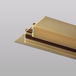 Трек SHINE HIDE для ГКЛ 12,5мм, 2м, 48В DC, IP20, сатинированная латунь, алюминий, Denkirs TR5702-SB