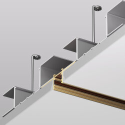 Трек SHINE HIDE для ГКЛ 12,5мм, 2м, 48В DC, IP20, сатинированная латунь, алюминий, Denkirs TR5702-SB