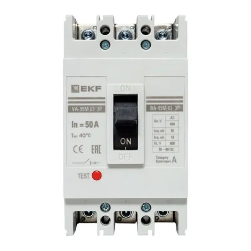 Выключатель автоматический 3п 63/50А 25кА ВА-99М PROxima EKF mccb99-63-50m - фото 2