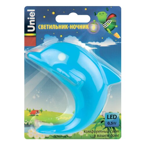 DTL-301-Дельфин-Blue-4LED-0.5W Светильник-ночник, Без выключателя, Блистер - фото 4