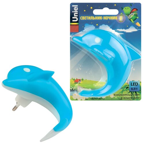 DTL-301-Дельфин-Blue-4LED-0.5W Светильник-ночник, Без выключателя, Блистер - фото 5