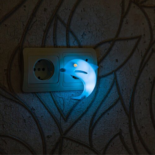 DTL-301-Дельфин-Blue-4LED-0.5W Светильник-ночник, Без выключателя, Блистер - фото 3