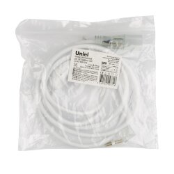 UCX-SP2-N21 WHITE 1 STICKER Провод электрический для светодиодных лент ULS-N21 NEON 220В, 8x16мм, 2 контакта, Цвет белый, TM Uniel