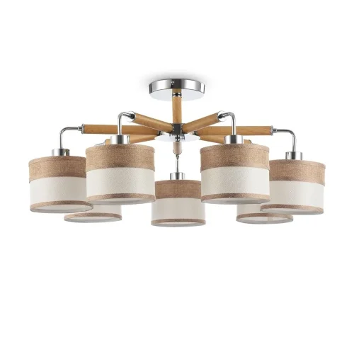 Двухцветные абажуры, сделанные из мешковины, сочетаются с древесной арматурой. Благодаря большому ассортименту изделий серии Helen легко выбрать светильник как для просторных помещений, так и для небольших. (Хром) - фото 4