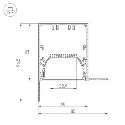 Угол SL-LINIA55-FANTOM-EDGE внутренний (Arlight, Металл)