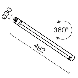 Светильник Базис / Basis для системы освещения Shelf 3000К 12Вт 100° (Черный) C147CL-L500-12W3K-B