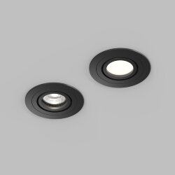 Встраиваемый влагозащищённый светильник HYDRO, IP44, до 15 Вт LED, GU10, алюминий, чёрный, Denkirs DK2110-BK