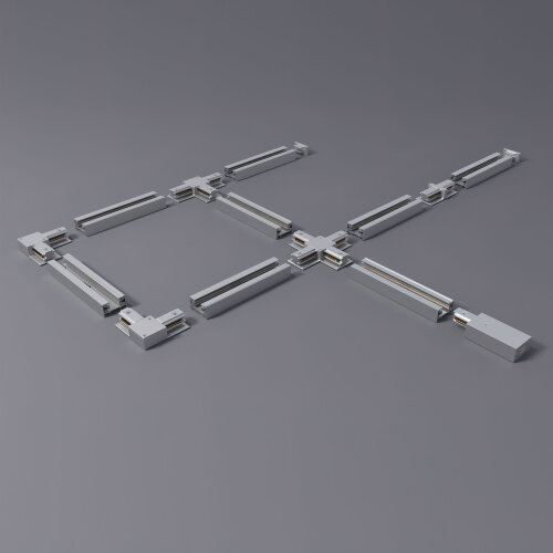 Ввод питания и заглушка торцевая для однофазного встраиваемого шинопровода (серебристый) - Фото 3