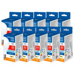 LED-A70-22W-4000K-E27-FR-SLS SET10 Лампа светодиодная, Форма А, матовая, Серия Optima, Белый свет 4000K, Упаковка 10 штук