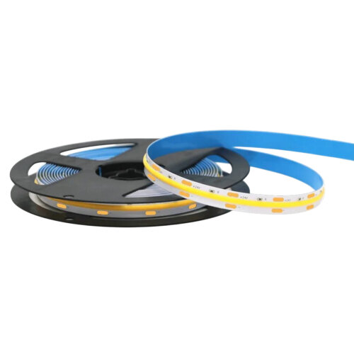 ULS-C22-COB-480LED-m-8mm-IP20-DC24V-12W-m-5M-3000K Гибкая светодиодная лента на самоклеящейся основе, Катушка 5м, в герметичной упаковке, Теплый белый свет 3000K - фото 1