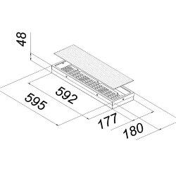 Универсальный офисный светодиодный светильник 40 Вт IP54 595x180x48 мм 4000К Опал