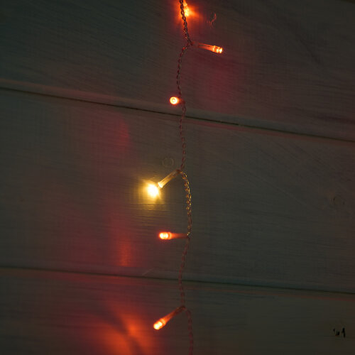 ULD-B10006-248-TTK AMBER-WARMWHITE IP44 Бахрома светодиодная с эффектом мерцания, 10м, Соединяемая, 248 светодиодов, Теплый белый и янтарный свет, Провод прозрачный - фото 7