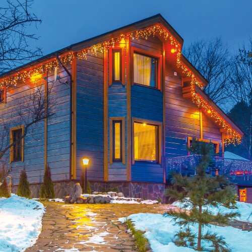 ULD-B10006-248-TTK AMBER-WARMWHITE IP44 Бахрома светодиодная с эффектом мерцания, 10м, Соединяемая, 248 светодиодов, Теплый белый и янтарный свет, Провод прозрачный - фото 8