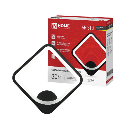 Светильник светодиодный ELEGANT ARISTO-BL 30Вт 230В 3000-6500K 2400Лм STEP COLOR черный IN HOME - Фото