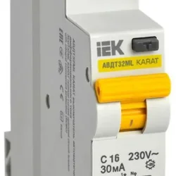 Выключатель автоматический дифференциального тока C 16А 30мА АВДТ32МL KARAT IEK MVD12-1-016-C-030