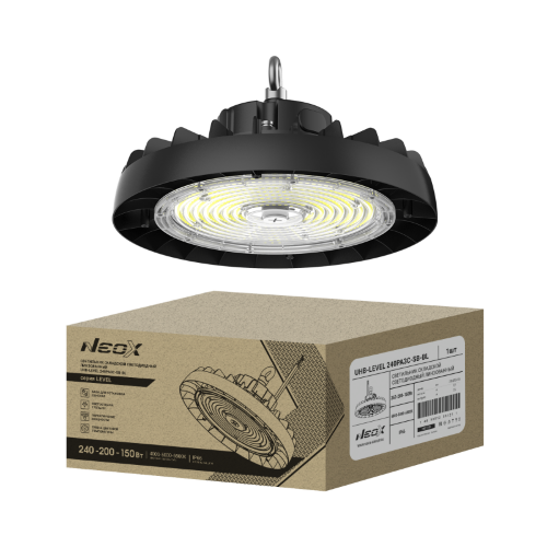 Светильник складской светодиодный UHB-LEVEL 240PA3C-SB-BL 240/200/150Вт 100-277В 175Лм/Вт 3CCT 5лет IP69K NEOX - Фото